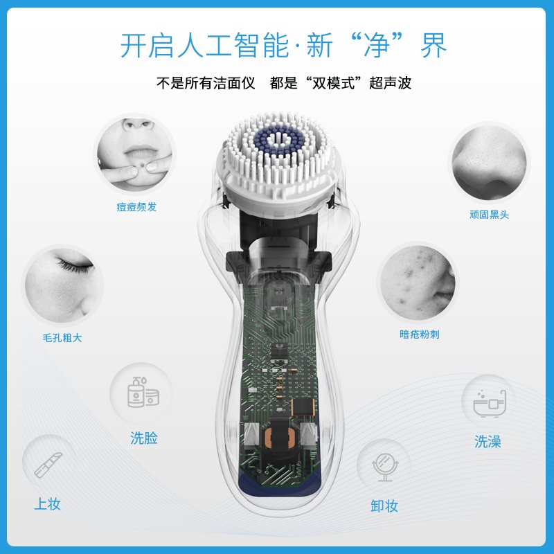 CFCF洗脸仪电动洗面洁面仪毛孔清洁器去黑头神器脸部洗脸刷CF
