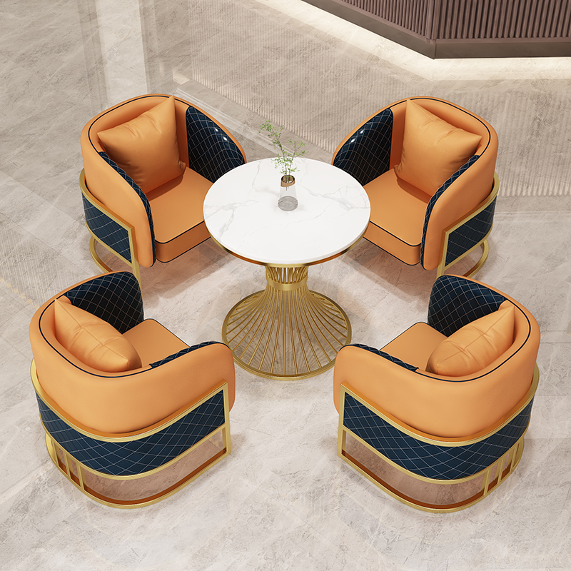 北欧轻奢会客接待沙发售楼处接待洽谈桌椅组合酒店咖啡厅休闲卡座