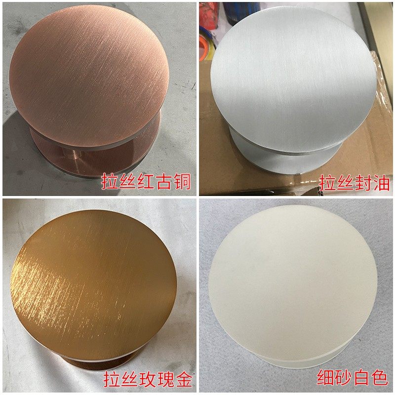 中式拉丝光面整圆形玻璃门把手简约定制logo大门拉手木门黑色扶手