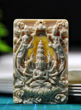 猛獁象牙制品雕刻十二生肖本命佛长毛象461牌子吊坠文玩配饰项链