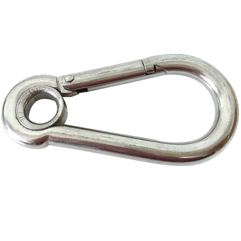 不锈钢弹簧卸扣弹簧安全保险挂钩防脱船用户外M6/8/10五金配件