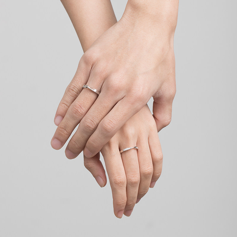 clect情侣对戒莫比乌斯环戒指一对纯银女男闺蜜生日礼物送女朋友