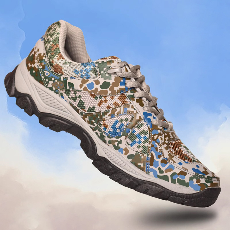 新式迷彩鞋户外跑步鞋超轻男胶鞋体能训练帆布网面解放3515