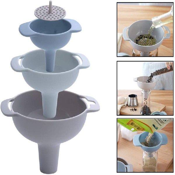 Household Filter Multi-function Funnel Set Oil Hopper