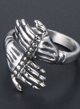 Ring Men Retro cast forefinger ring punk personality double