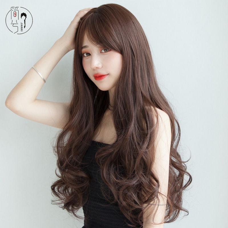 假发女长发大波浪长卷发造型 网红中分八字斜刘海自然仿真全头套