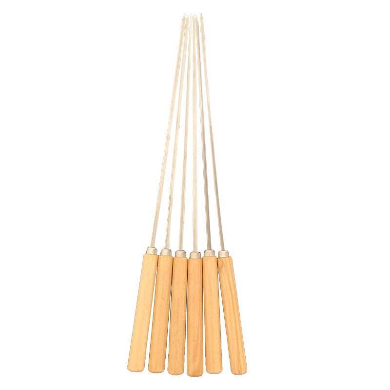新品wooden bbq skewers wood bbq skewer bbq sticks long barbe