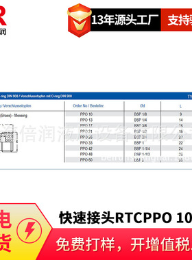 倍润RTC快速接头RTCPPO 10/13/17系列替Staubli