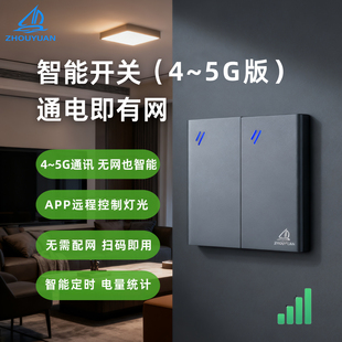 洲远4G～5G智能开关2路远程控制无需路由中枢网关 AI语音控制定时