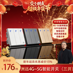 罗永浩推荐】洲远4G-5G智能开关3路手机语音远程控制无需路由网关