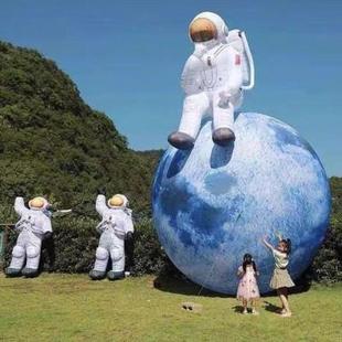 饰气模 定制充气国庆节宇航员火箭卡通太空人飞碟船发光月球星球装