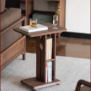 有清堂黑胡桃木可移动茶几小桌子沙发边几角几实木小桌子新中式