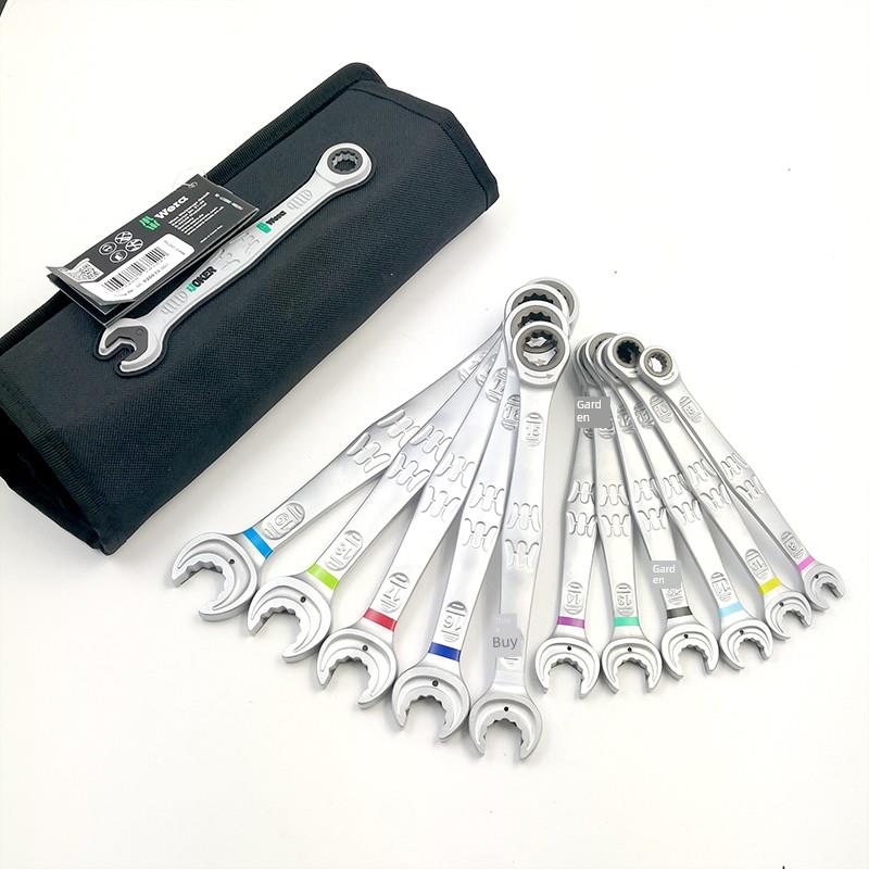 德国Wera细齿棘轮梅花开口两用扳手小丑8-19mm带固定件