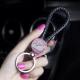 汽车天鹅钥匙扣车载韩版 创意镶钻钥匙环女车内通用编织钥匙包挂件