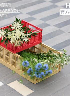 今日商铺官方授权HAY crate折叠塑料收纳筐收纳篮可堆叠大号