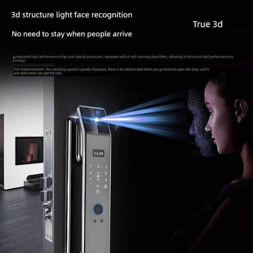 3D人脸识别智能锁手机远程指纹锁密码锁防盗门入口门视觉全自动锁