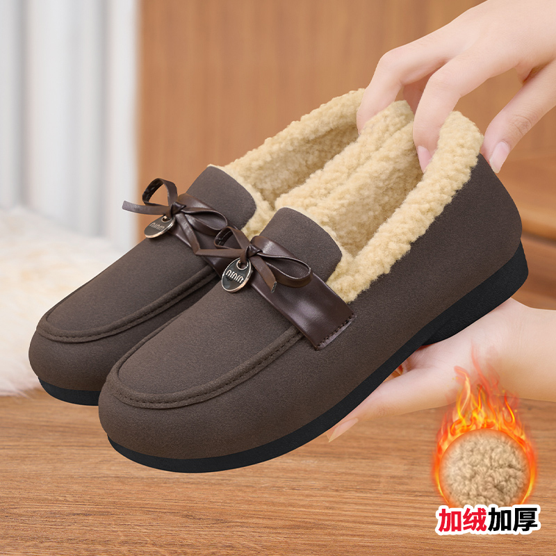 棉鞋女冬加绒保暖防滑妈妈棉鞋