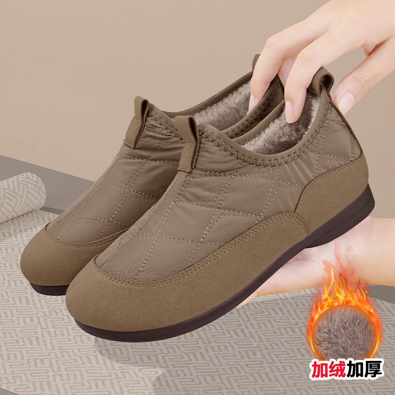 老北京棉鞋女冬季2025新款加绒保暖棉靴正品一脚蹬休闲厚底雪地靴,女鞋,时尚雪地靴,淘宝优惠券,粉丝福利购,淘宝优惠卷