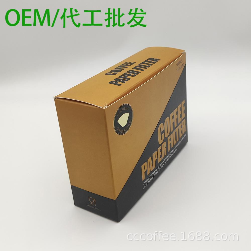 厂家扇型滤纸102手冲杯锥形咖啡过滤纸进口50克滴漏式2号盒装