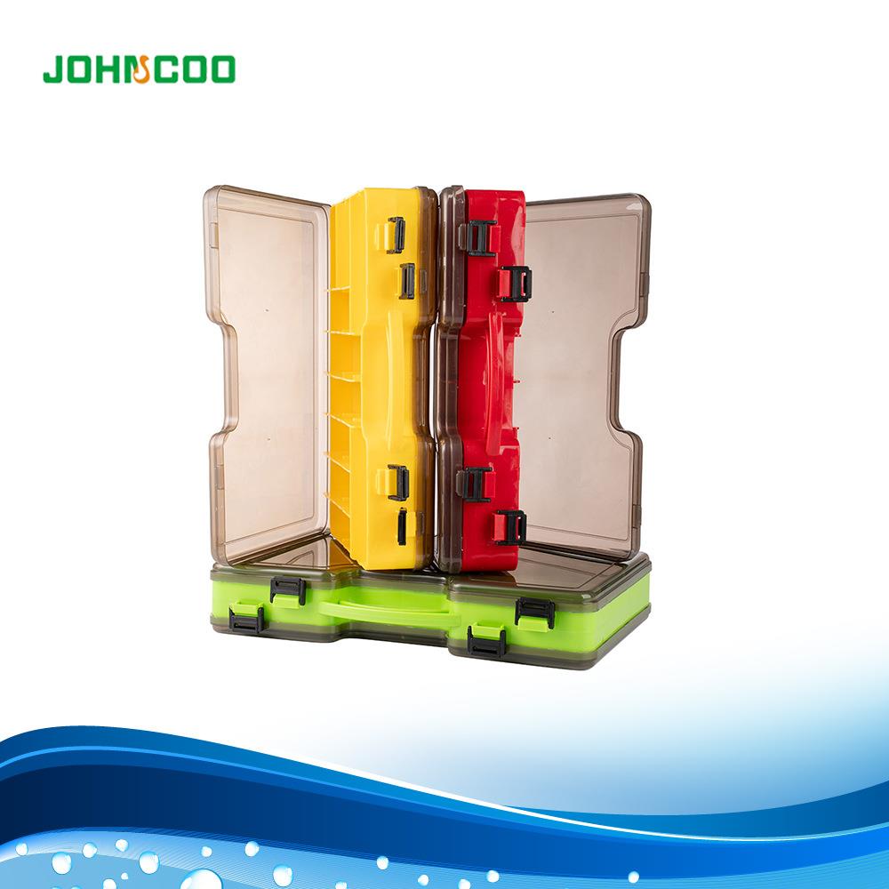 路亚饵盒工具盒双层路亚钓箱收纳饵盒侧面带出水孔插片可拆卸