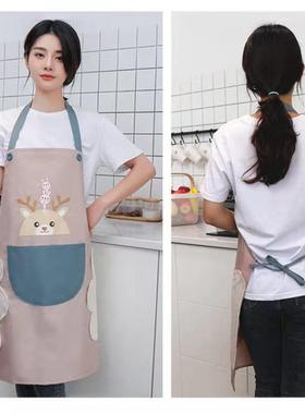 家用防水防油做饭工作服韩版时尚围兜男女通用厨房家务可擦手围裙
