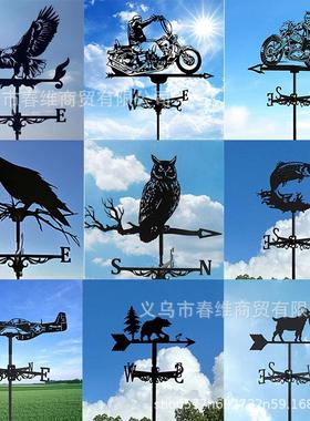 跨境户外风向标铁艺金属工艺品花园装饰庭院摆件风向标铁艺剪影