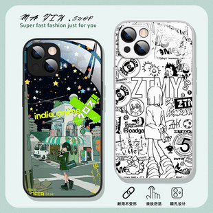 适用vivox100s手机壳x200pro真夜中vivox300玻璃y300外壳iqoo13全包ZTMY乐队neo9spro液态z9turbo+卡通z8高级