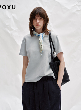 DAOXU倒序 基础正肩毛巾质感短袖 春夏休闲内搭外穿显瘦半袖T恤