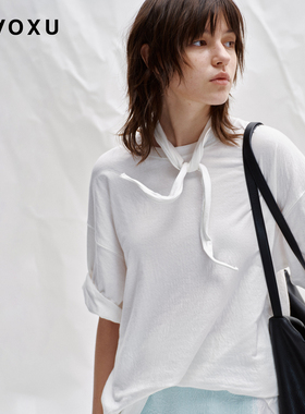 DAOXU倒序 扭扭双织匹马棉丝巾 气质百搭颈饰围脖丝带