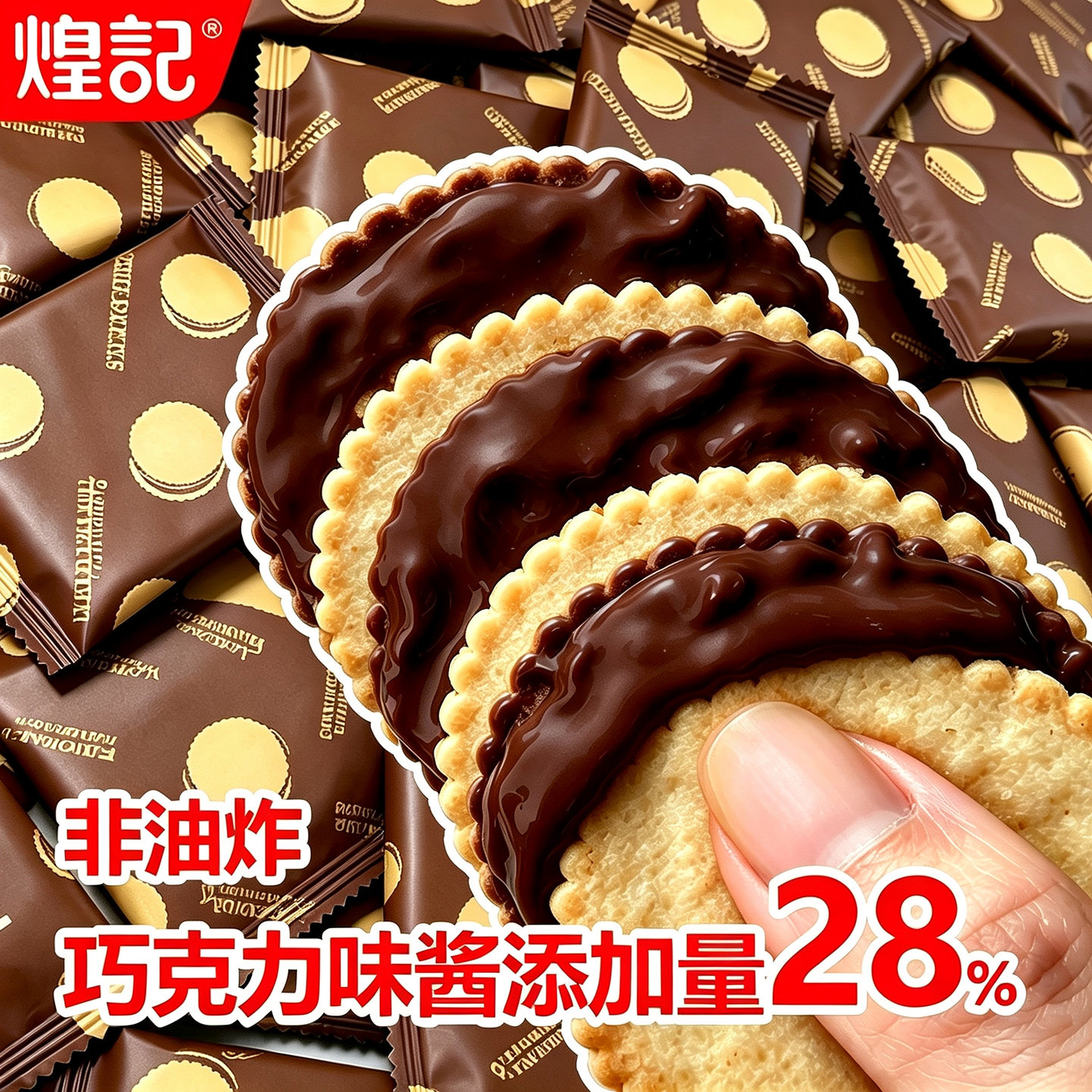 煌记巧克力夹心饼干马铃薯酥脆饼解馋网红休闲小零食薄脆饼干小包
