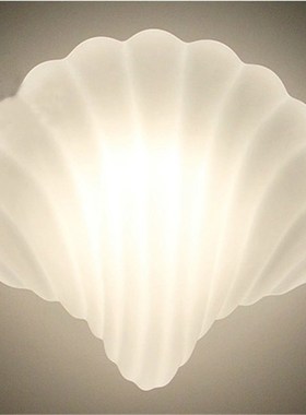 Nordic White Shell Wall Lamps Modern Living Room Background