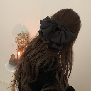 New Korean Fashion Big Size Bow Hair Pin Ribbon Black High