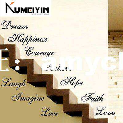 极速Wall Decal Words Quote Stairway Vinyl Sticker Stairs Des