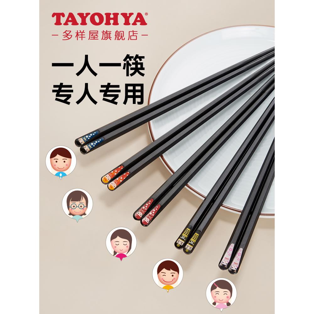 多样屋合金筷子家用防滑高档抗菌新款一人一筷专人专用耐高温快子