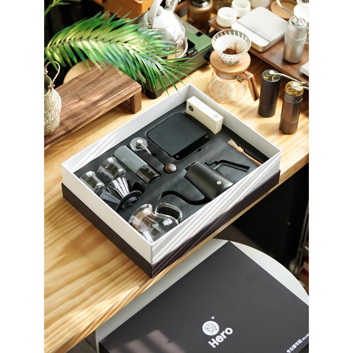 hero手冲咖啡壶套装专业手磨咖啡机礼盒咖啡工具全套冲泡器具送礼