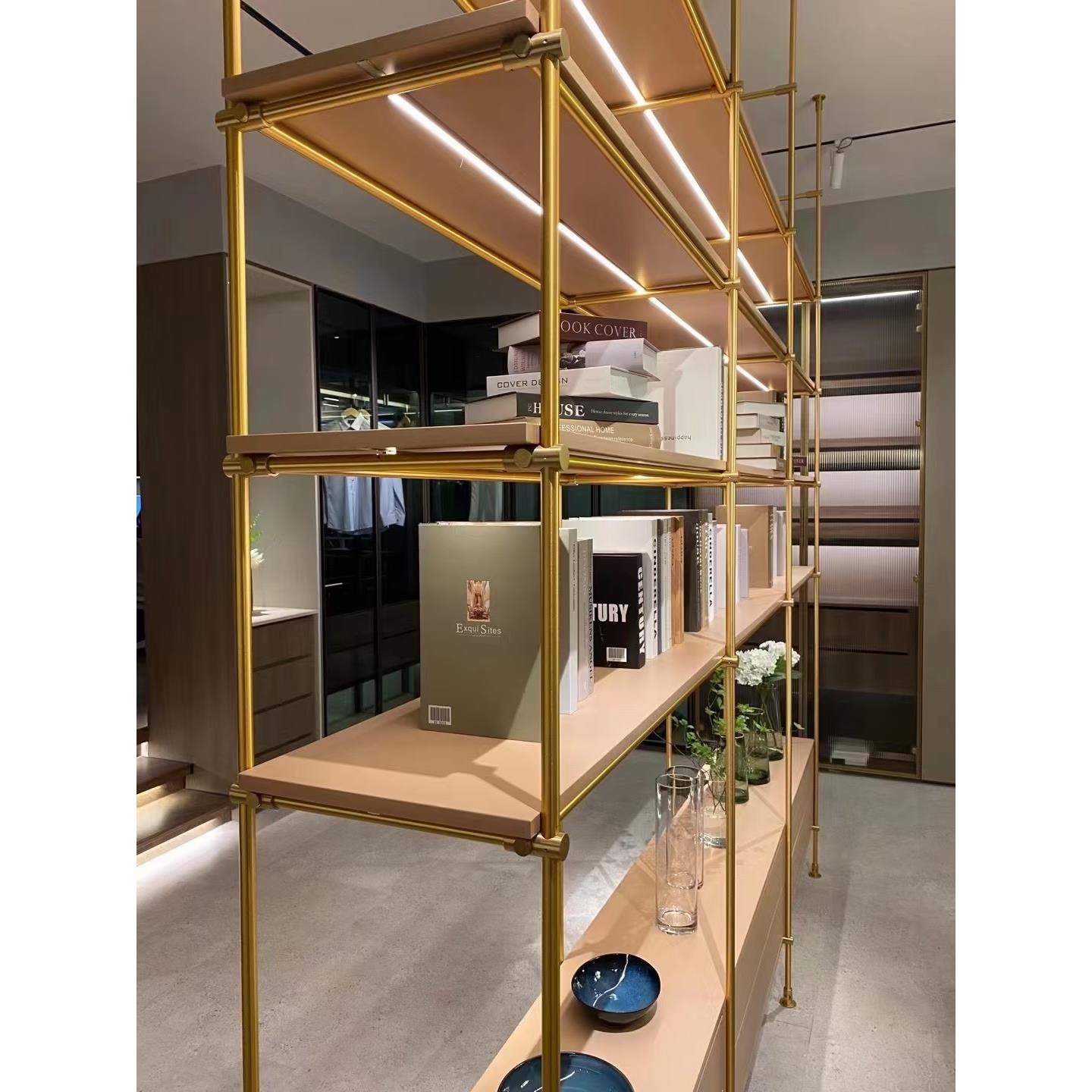 随意组合金属铝合金圆管吊架魔法架定制悬挂金色博古架黑色魔古架