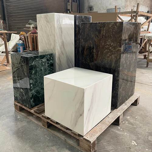天然大理石摆件底座墩子落地高低展示台客厅装饰雕塑立柱高端花架