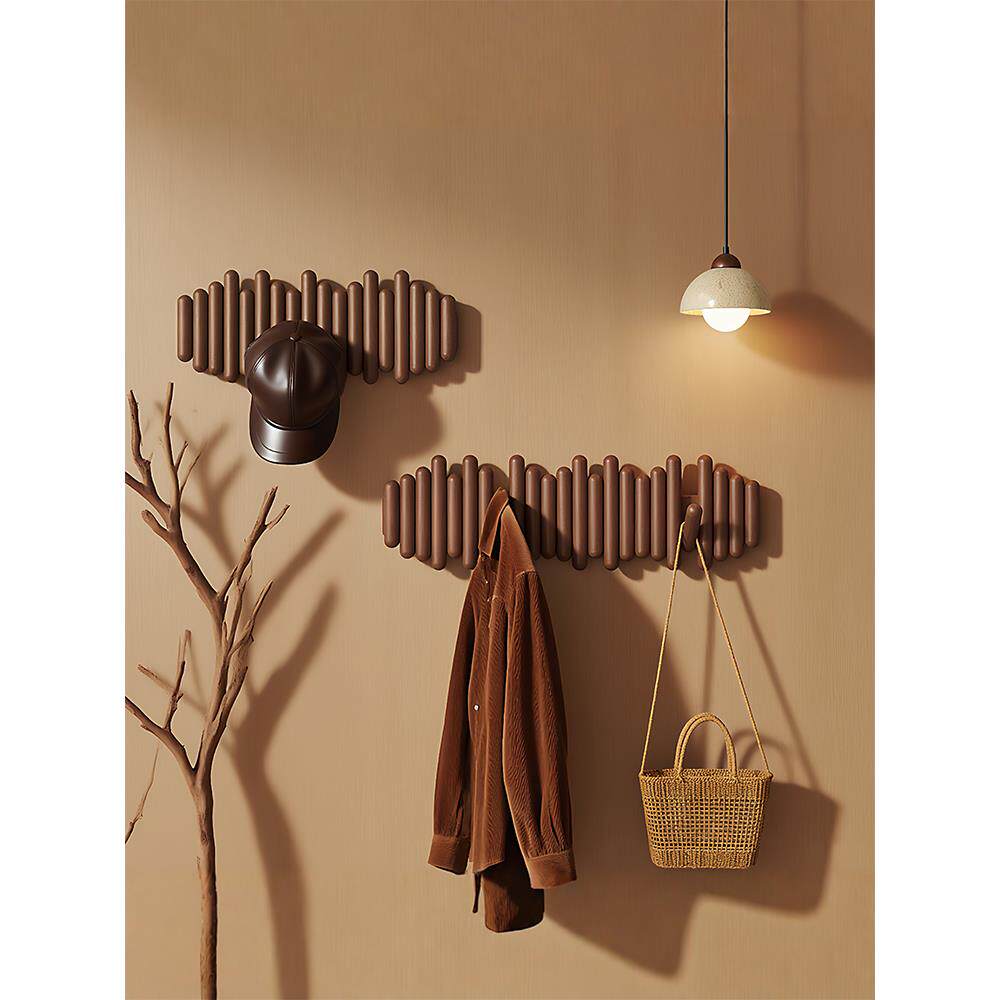 实木挂衣钩钢琴键挂衣架家用墙上壁挂入户衣帽架房门后衣服挂钩