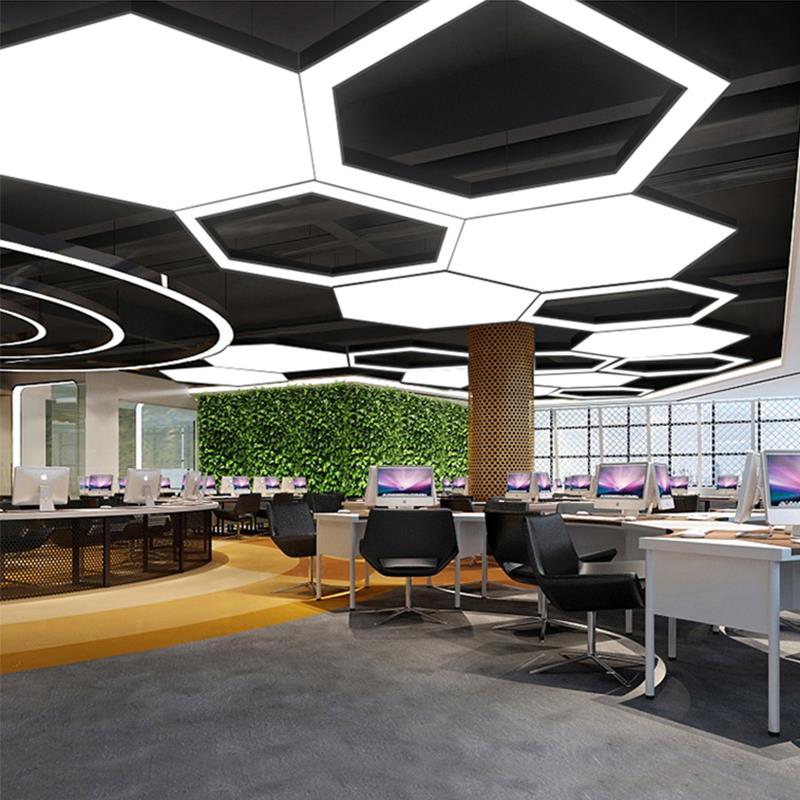 六边形造型灯创意办公室吊灯网咖超市健身房工业风蜂巢组合拼接灯