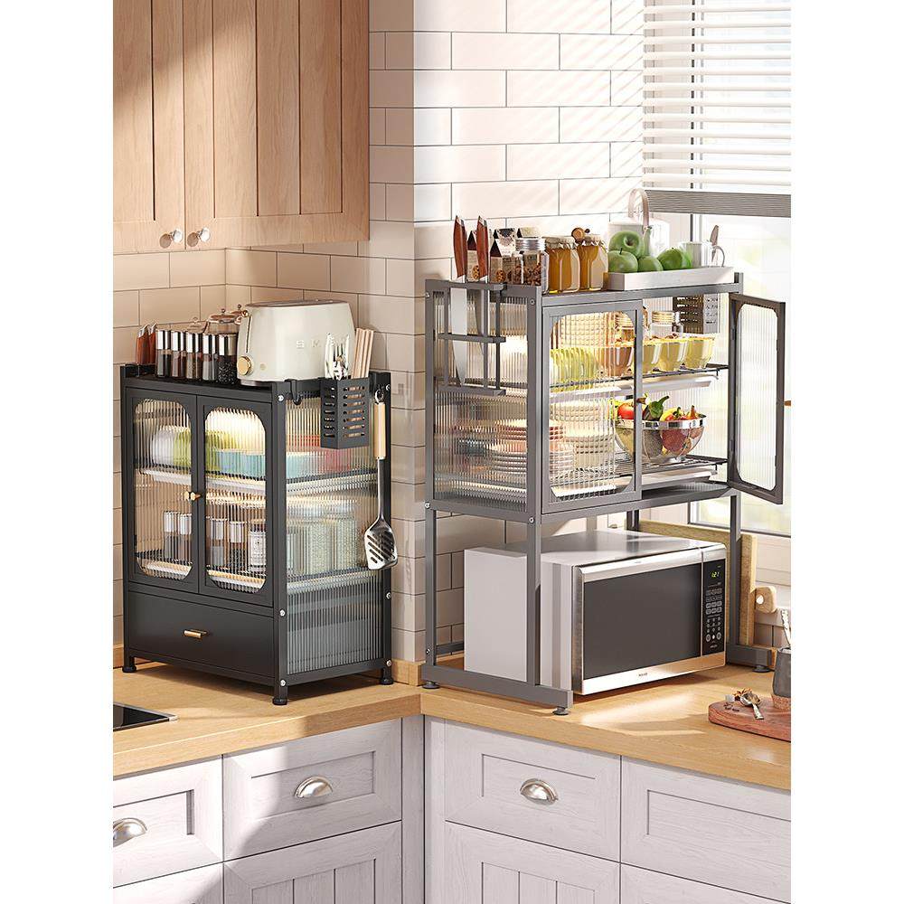 厨房家用餐具收纳架小型收纳柜简易多功能餐具排水收纳箱带门台面,厨房/烹饪用具,碗架,淘宝优惠券,粉丝福利购,淘宝优惠卷