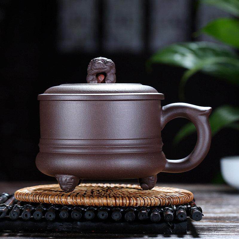 紫砂杯茶杯带盖宜兴纯手工办公杯礼品定制可刻字紫砂杯水杯家用
