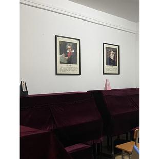 音乐家装饰画贝多芬肖邦钢琴乐器学校教室壁挂画覆古框画怀旧