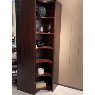 新中式实木展示柜客厅乌金木三角装饰柜家用转角柜靠墙储物柜