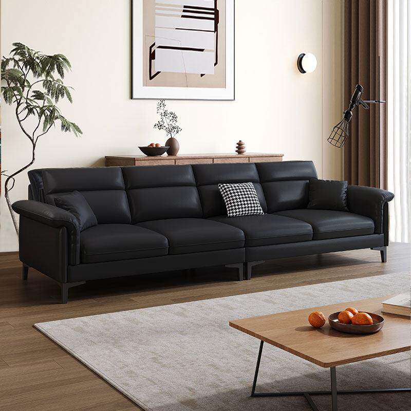 意式极简猫抓真皮沙发客厅大小户型简约现代直排高脚科技布艺沙发