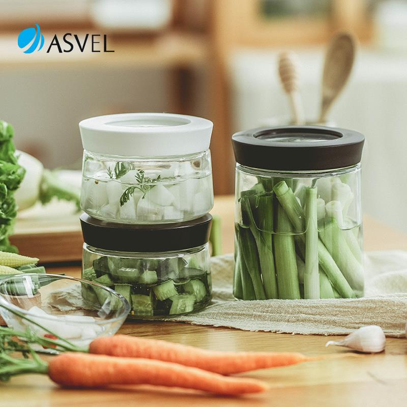 密封罐日本asvel泡菜坛子厨房腌咸菜瓶子空瓶存储物收纳罐玻璃瓶