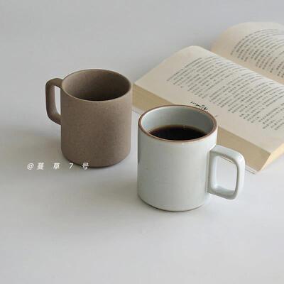 日式创意复古风办公室口杯陶瓷马克杯粗陶咖啡杯大容量水杯咖啡杯