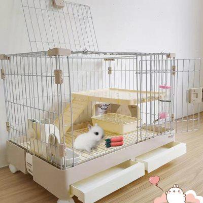 兔笼子家用抽屉式特大号兔窝荷兰猪笼双层别墅宠物兔子笼