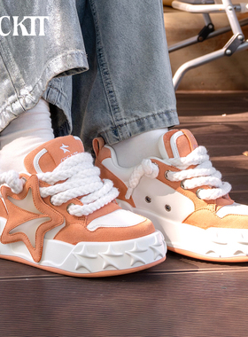 COCKTT双子星休闲鞋厚底增高面包鞋女百搭潮鞋学生板鞋运动板鞋女