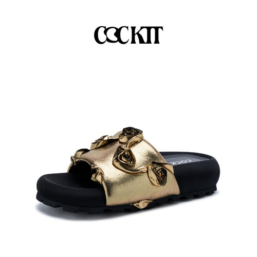 COCKTT厚底时装增高一字拖