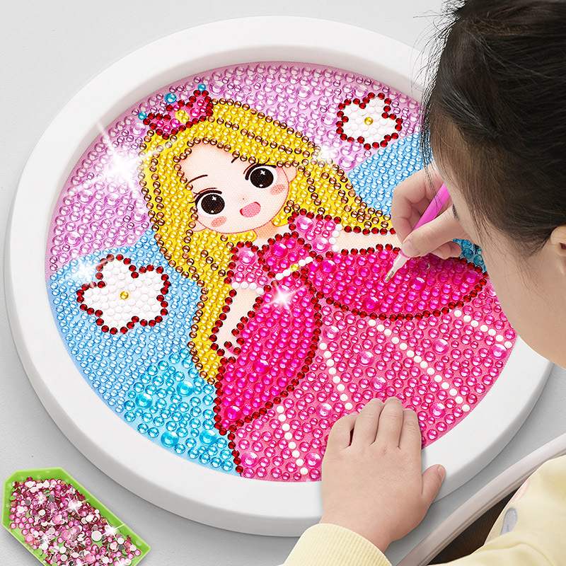 儿童钻石贴画手工diy材料包自己做儿童益智玩具女孩礼物幼儿园4-6